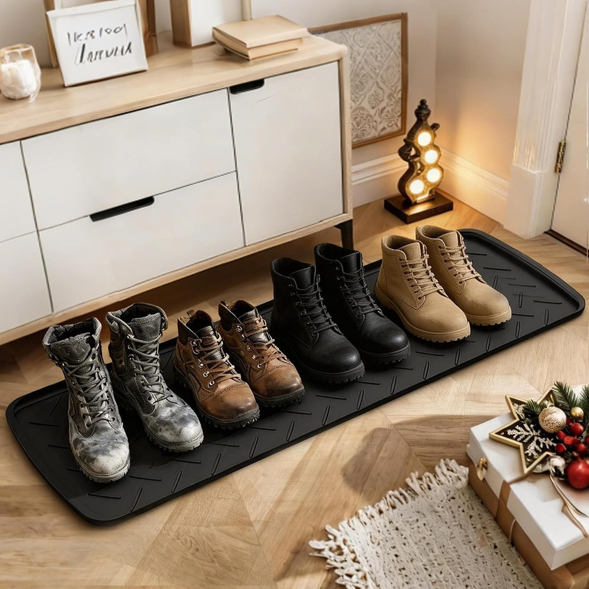 Extra Large Boot Trays Heavy Duty Rubber Mat with Lip,Waterproof Shoe Mat Tray for Entryway Shoe Tray Multi-Purpose for Indoor or Outdoor 47.24×15.75In