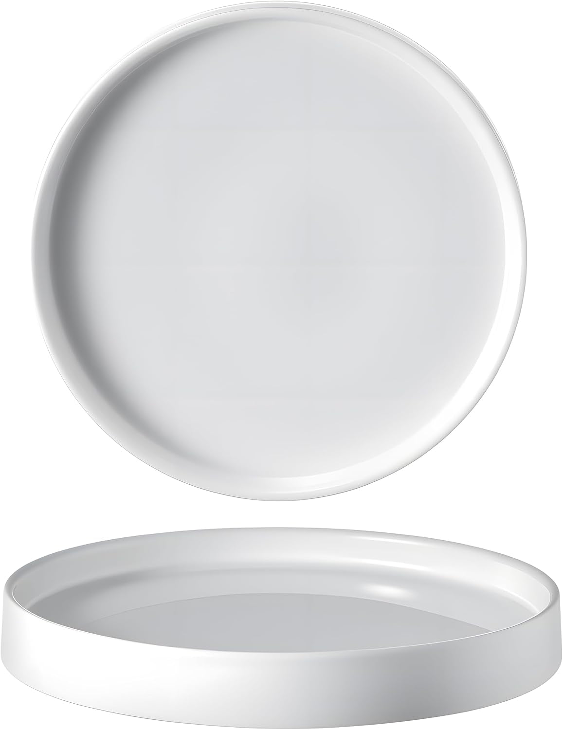 Ceramic Plant Saucer 6.5 Inch 2 Pack White, Fits Pot Base under 6 Inch