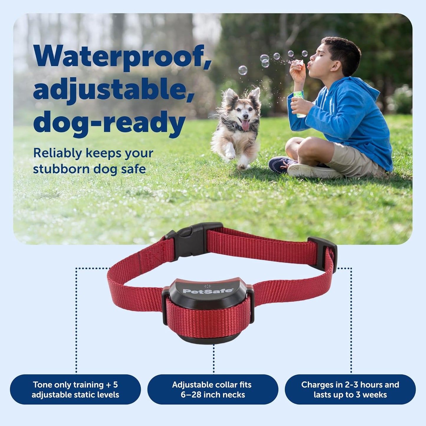 Petsafe Stay & Play Wireless Pet Fence for Stubborn Dogs - No Wire Circular Boundary, Secure 3/4-Acre Yard, for Dogs 5Lbs+, America'S Safest Wireless Containment System
