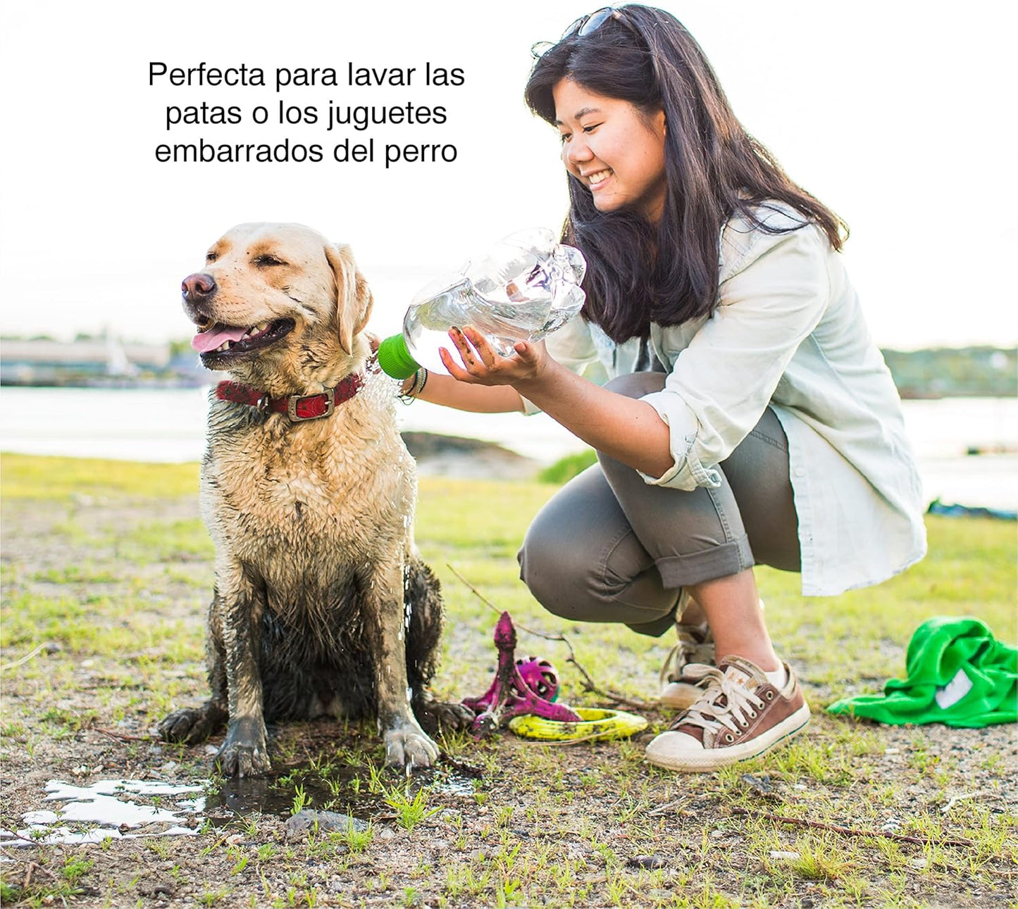 Kurgo Mud Dog Travel Shower | Turns Any Bottle into a Portable Shower, Food-Grade Silicone Sprayer, Dishwasher Safe, for Camping & Hikes, Fits 16 Oz - 2L