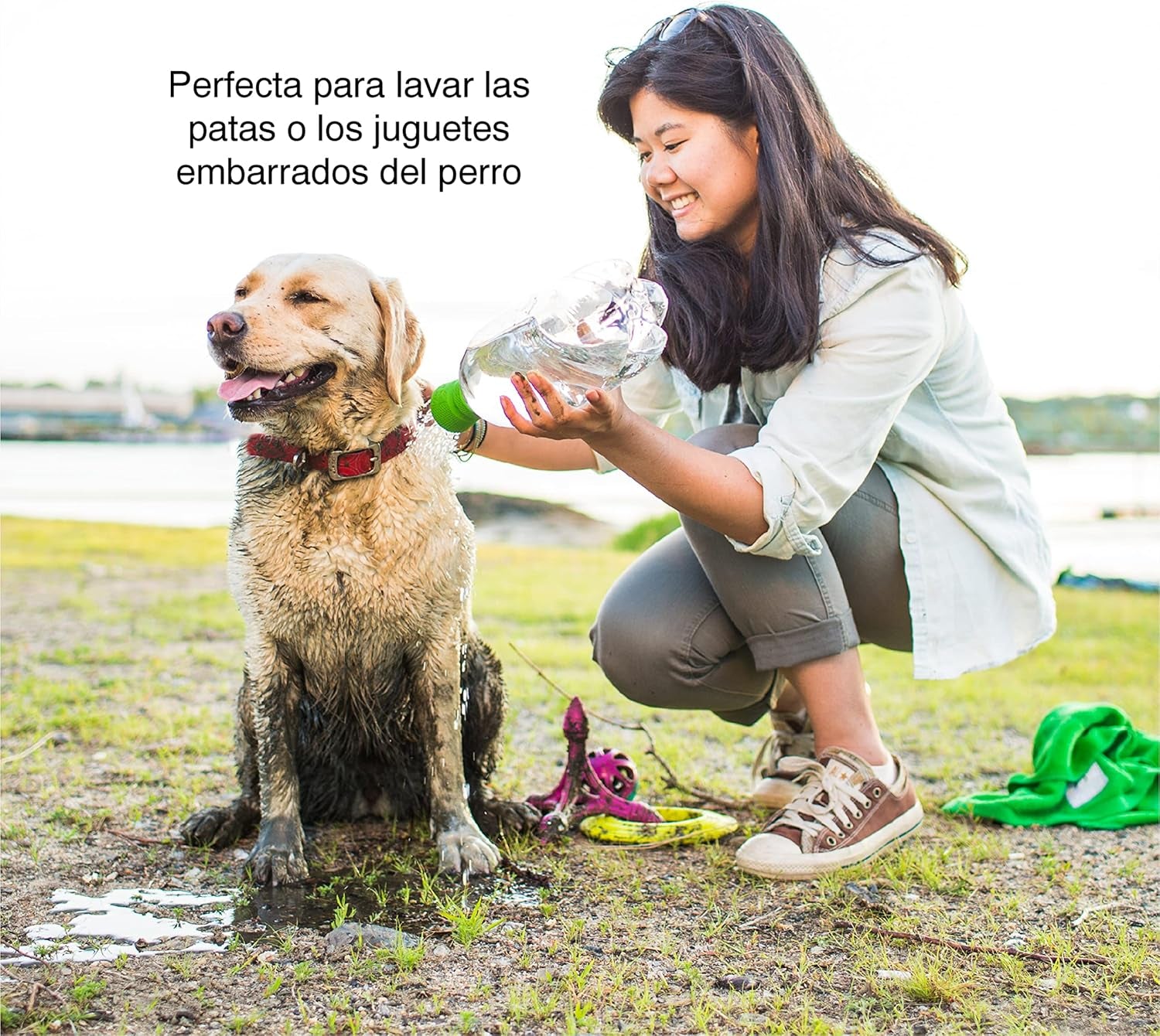 Kurgo Mud Dog Travel Shower | Turns Any Bottle into a Portable Shower, Food-Grade Silicone Sprayer, Dishwasher Safe, for Camping & Hikes, Fits 16 Oz - 2L