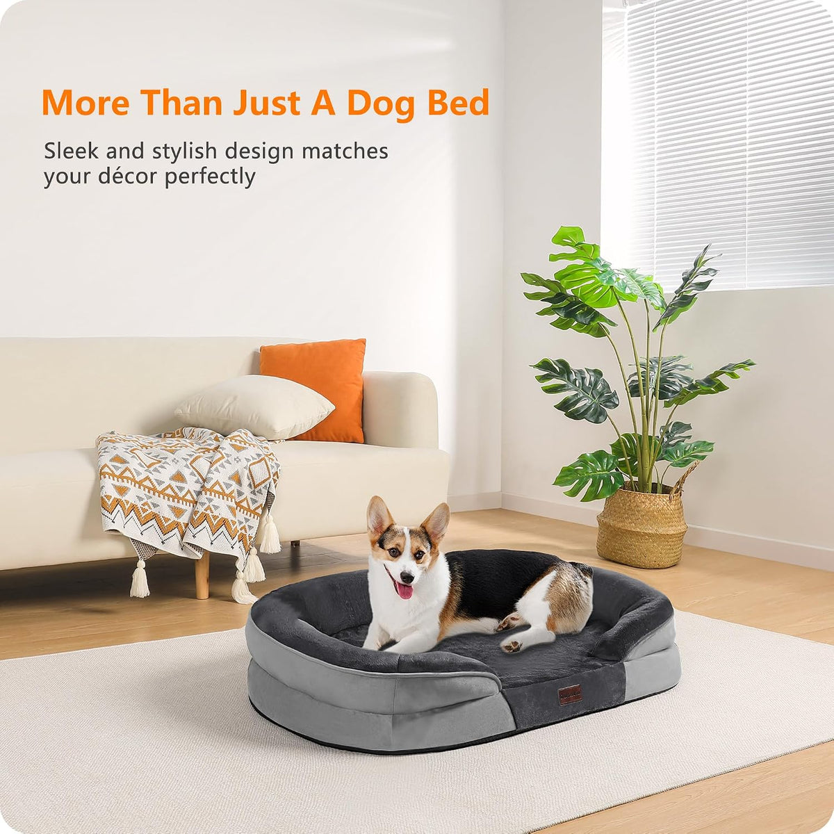 Dwanton Orthopedic Waterproof Medium Dog Bed Sofa, Gel Memory Foam, 36"