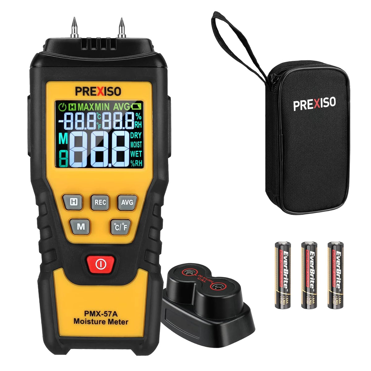 PREXISO Wood Moisture Meter, 7-In-1 Digital Moisture Meter, Mold Detector