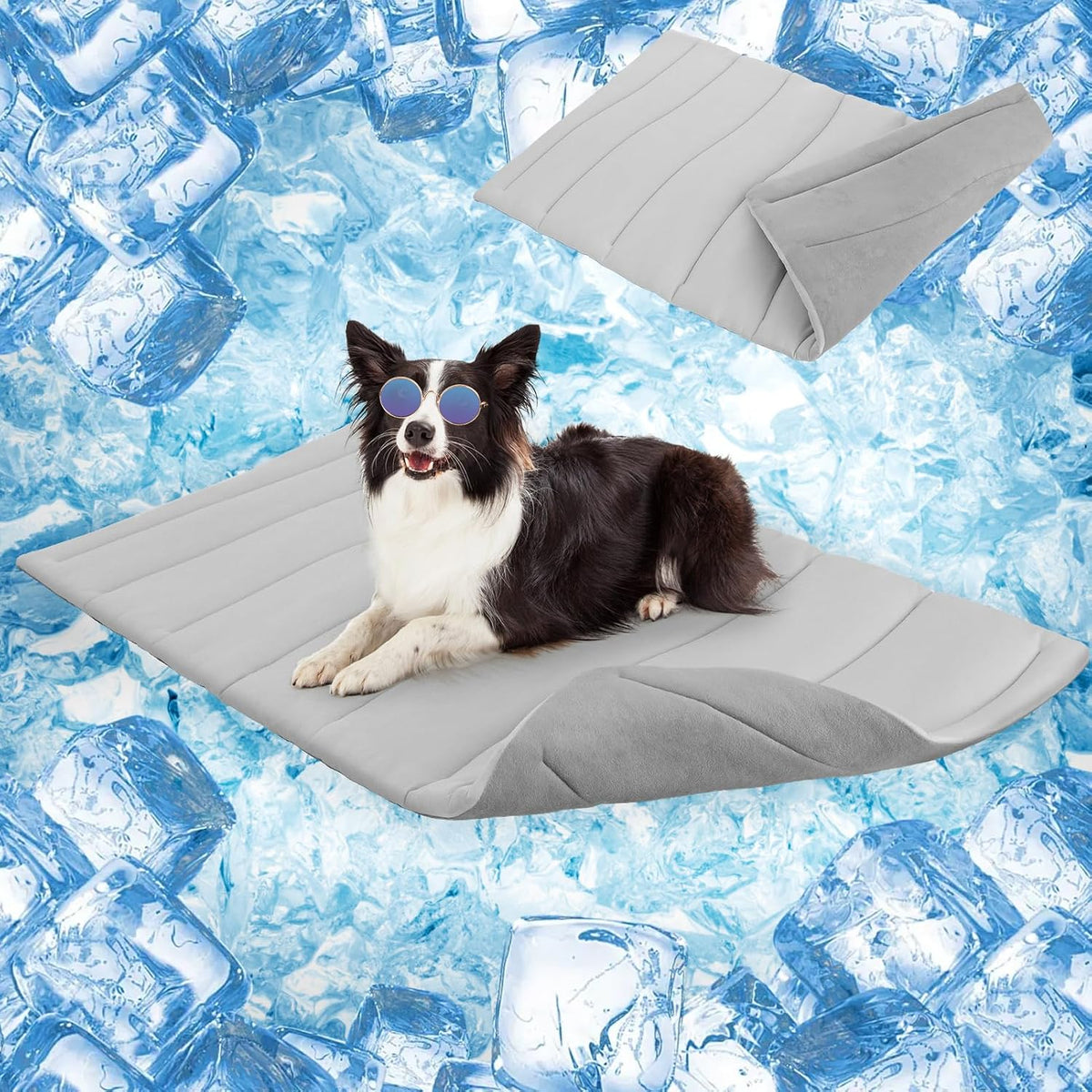 SCENEREAL Dog Cooling Mat for Crate, Thicken Self-Cooling Dog Pad Reversible (Cool & Warm), 48"X28" Pet Cool Bed for M Large XL Dogs,Kennel Sofa Mats Machine Washable, Durable Non-Toxic Gel, Outdoor