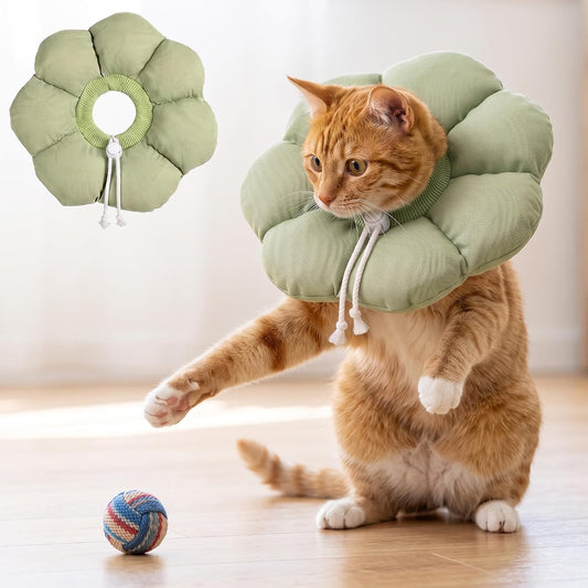Avont Soft Cat Cone S Sagegreen Post-Surgery Anti-Lick Adjustable