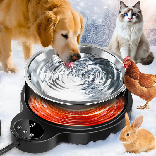 Heated Water Bowl for Dog and Cat, Outdoor Heated Pet Bowl