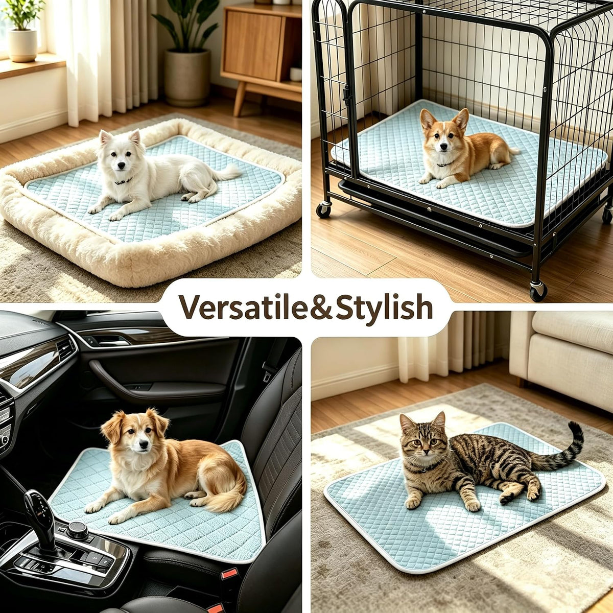 Self-Cooling Dog Mat, Q-Max>0.5 Breathable Pet Pad for Summer