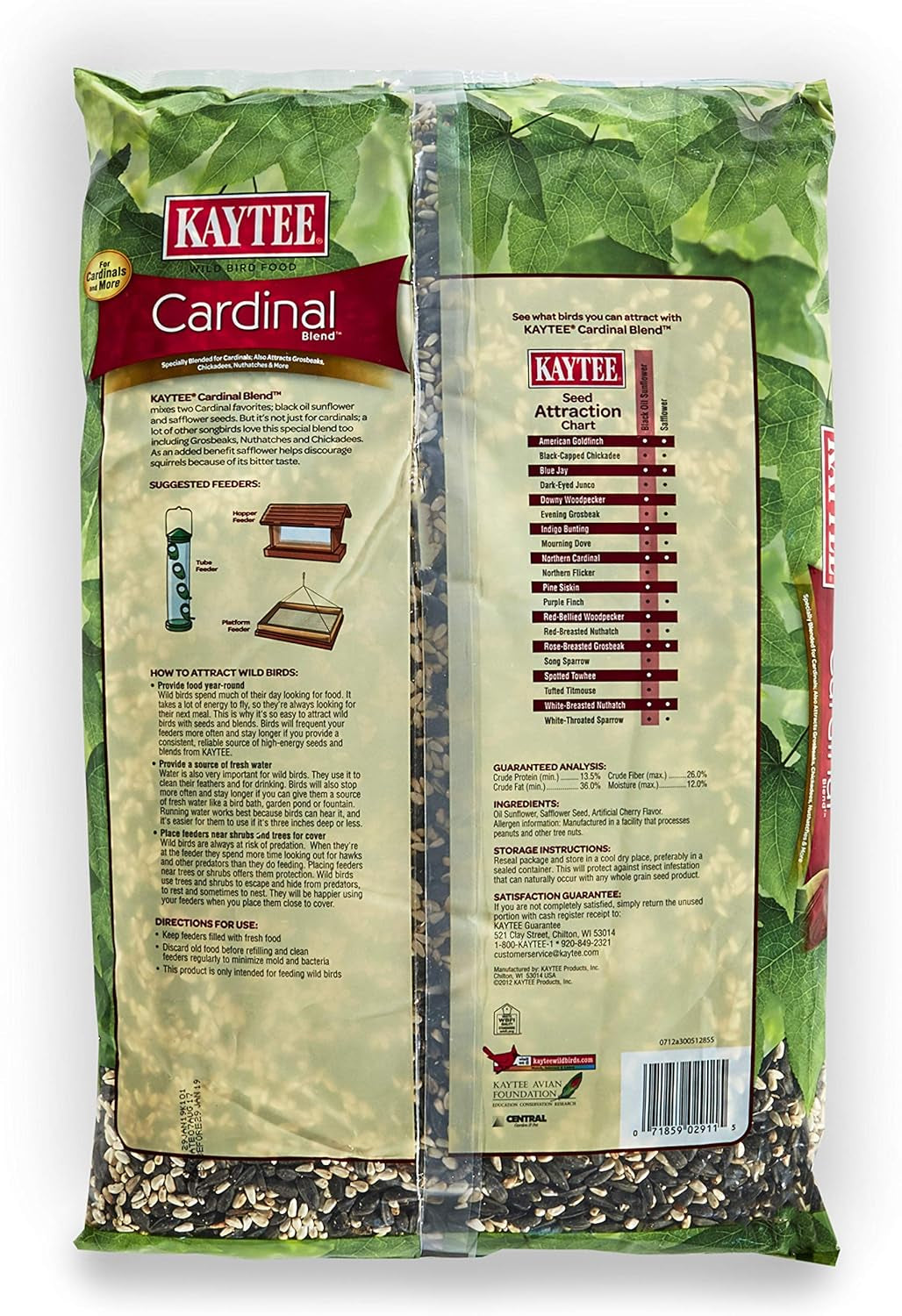 Kaytee Cardinal Bird Seed, Premium Mix to Attract Cardinals, 7 Lb Bag