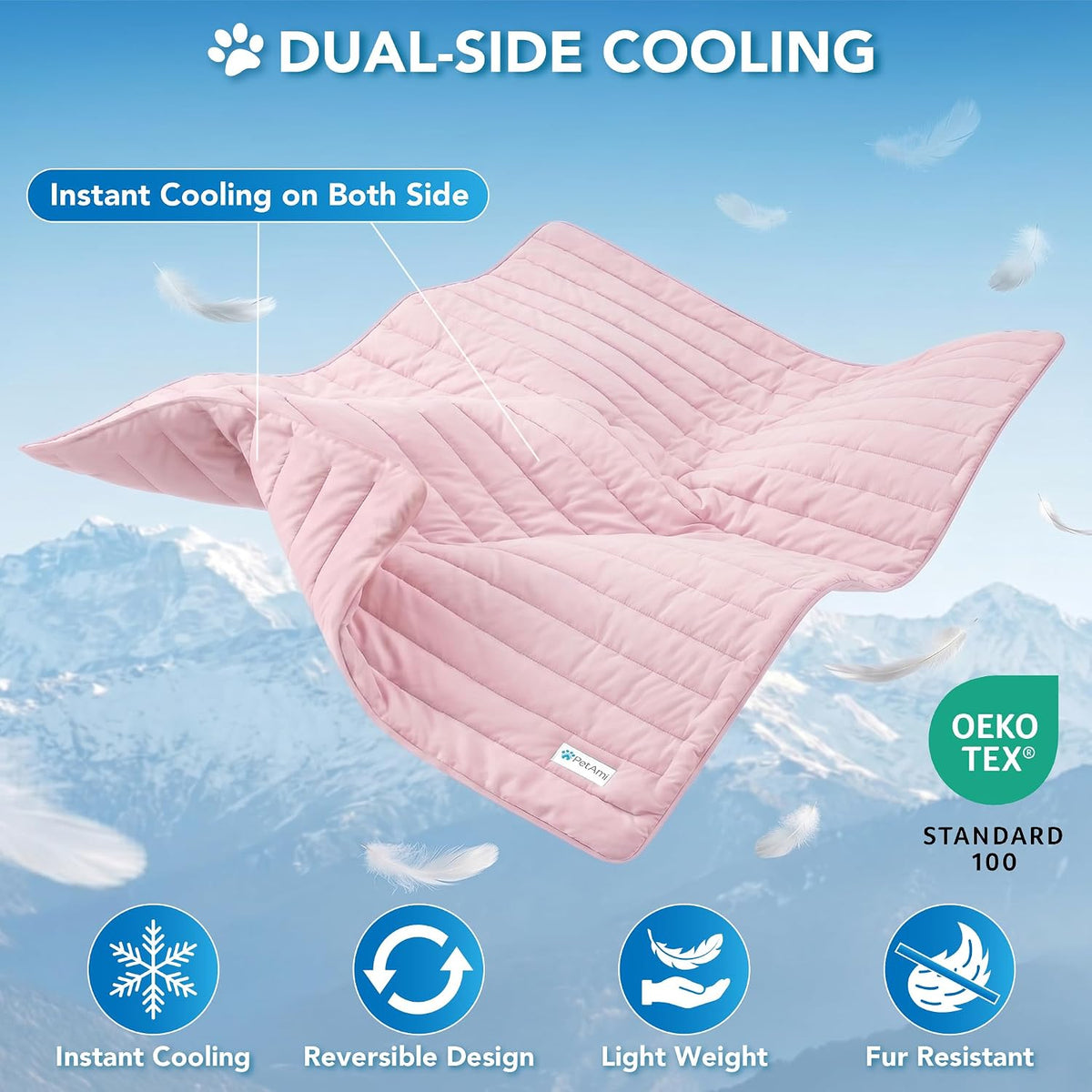Petami Dog Cooling Mat Blanket Pet Pad for Small Medium Cat, Small, 24X32