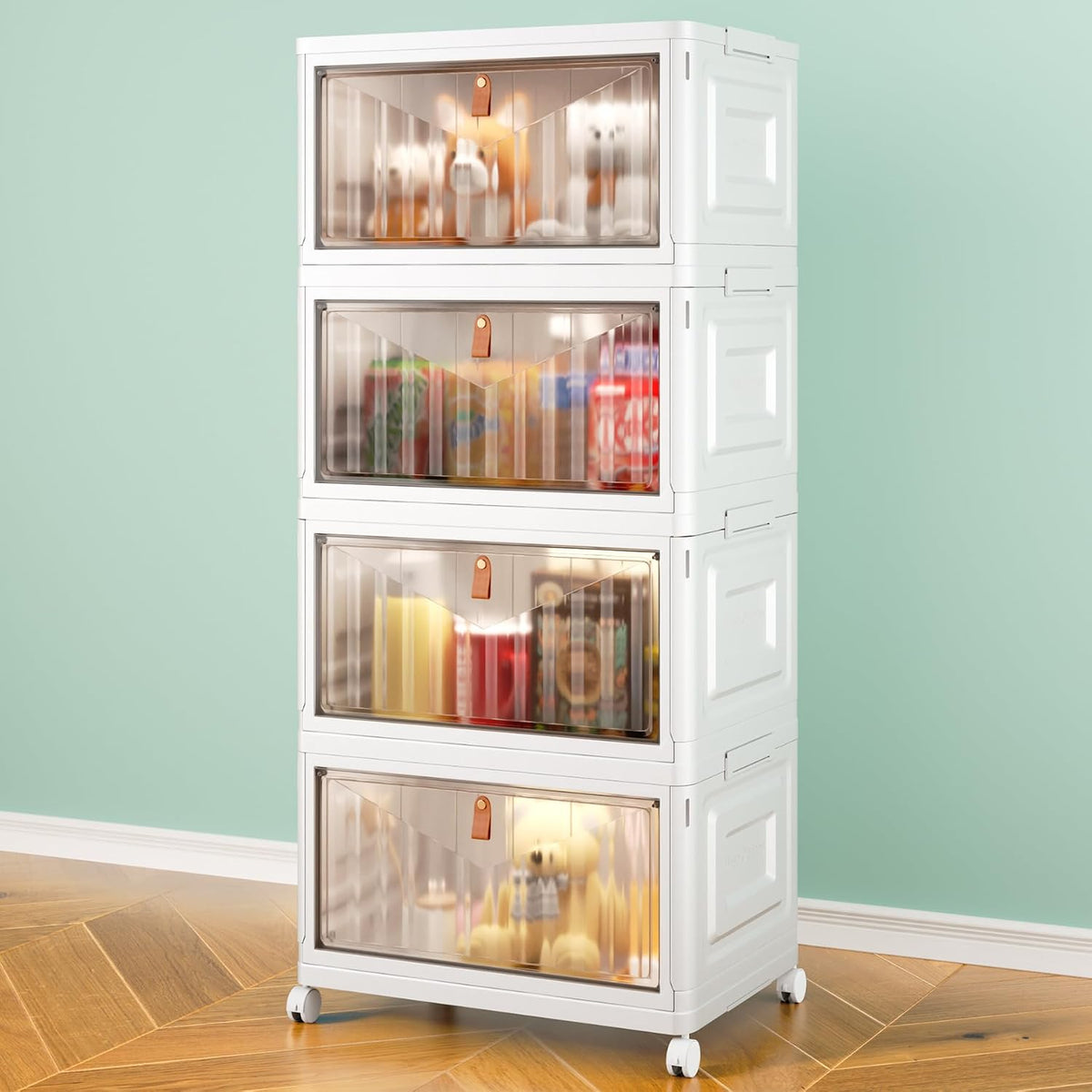 Wise Oannes Closet Organizers and Storage with Wheels, 23QT White