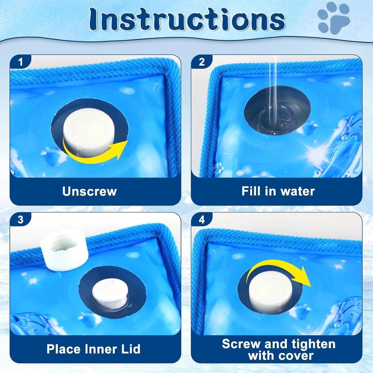 Dog Cooling Mat 2.0, Double‑Sided Non‑Slip Pet Cooling Pad, Water‑Resistant Washable Portable Summer Cool Bed for Small Medium Dogs Cats, Indoor Outdoor Use, 12" X 16"