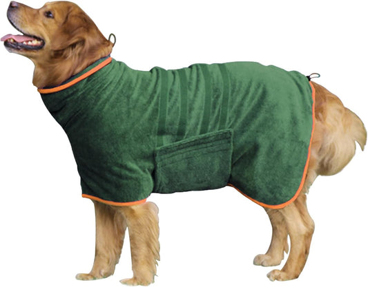 Dog Bathrobe Towel Dog Drying Coat Microfiber Absorbent Fast Drying Robes