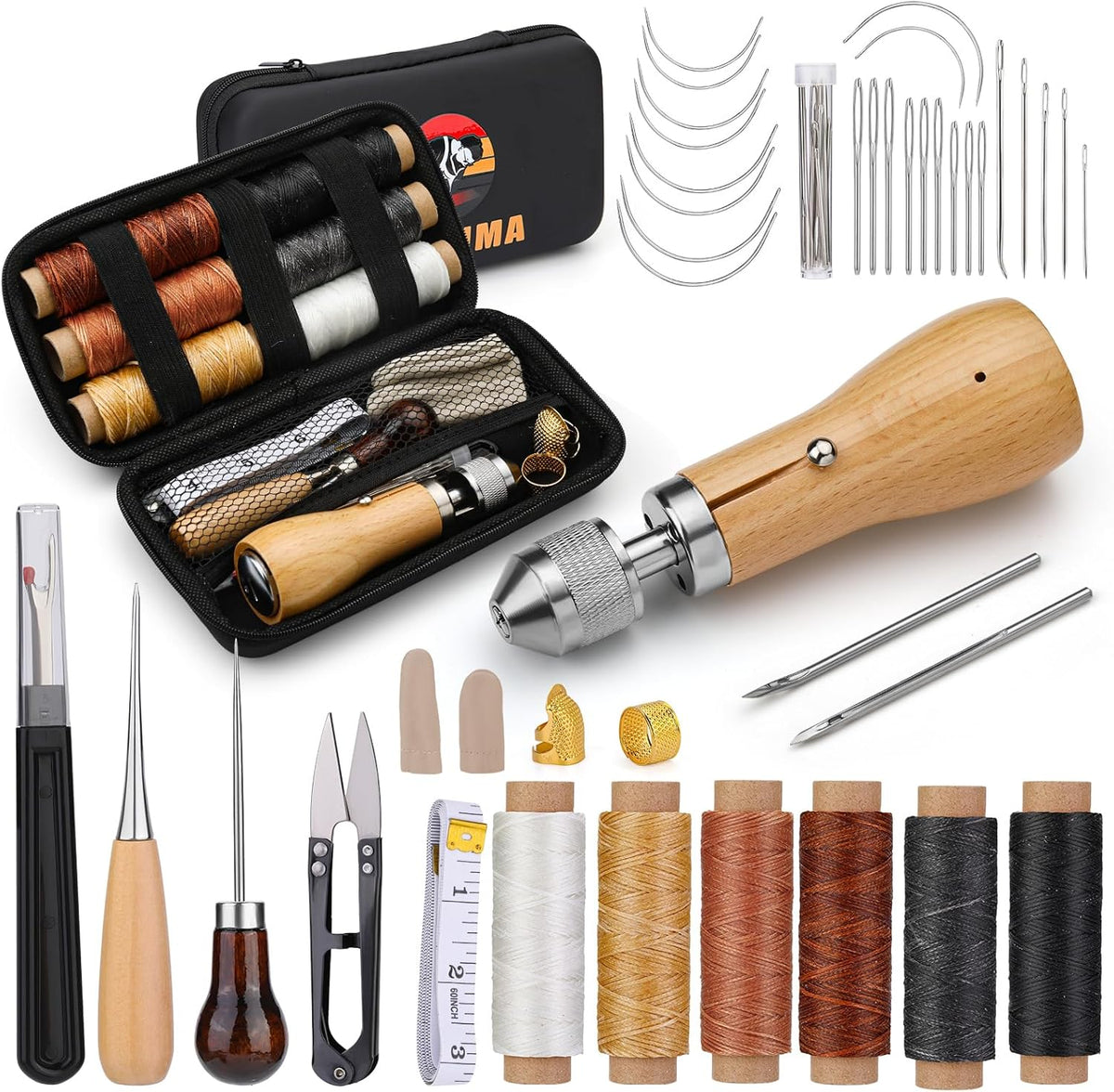 QMNNMA 40Pcs Sewing Awl Kit with Bag, Speedy Sitcher Sewing Awl Kit