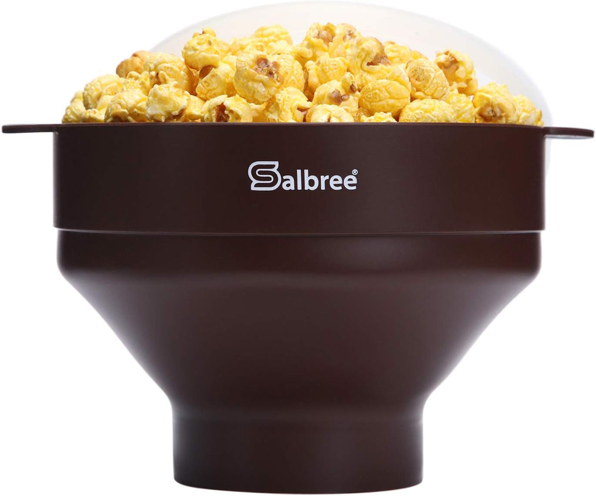 Salbree Microwave Popcorn Popper Maker Silicone Collapsible Bowl No Oil