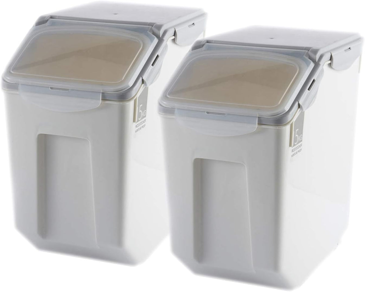 2-Pack 15L/4 Gallon Airtight Food Storage Containers with Locking Lids – Leakproof Dry Dog Food Rice Grain Bin for Kitchen Pantry Organization (507Oz)