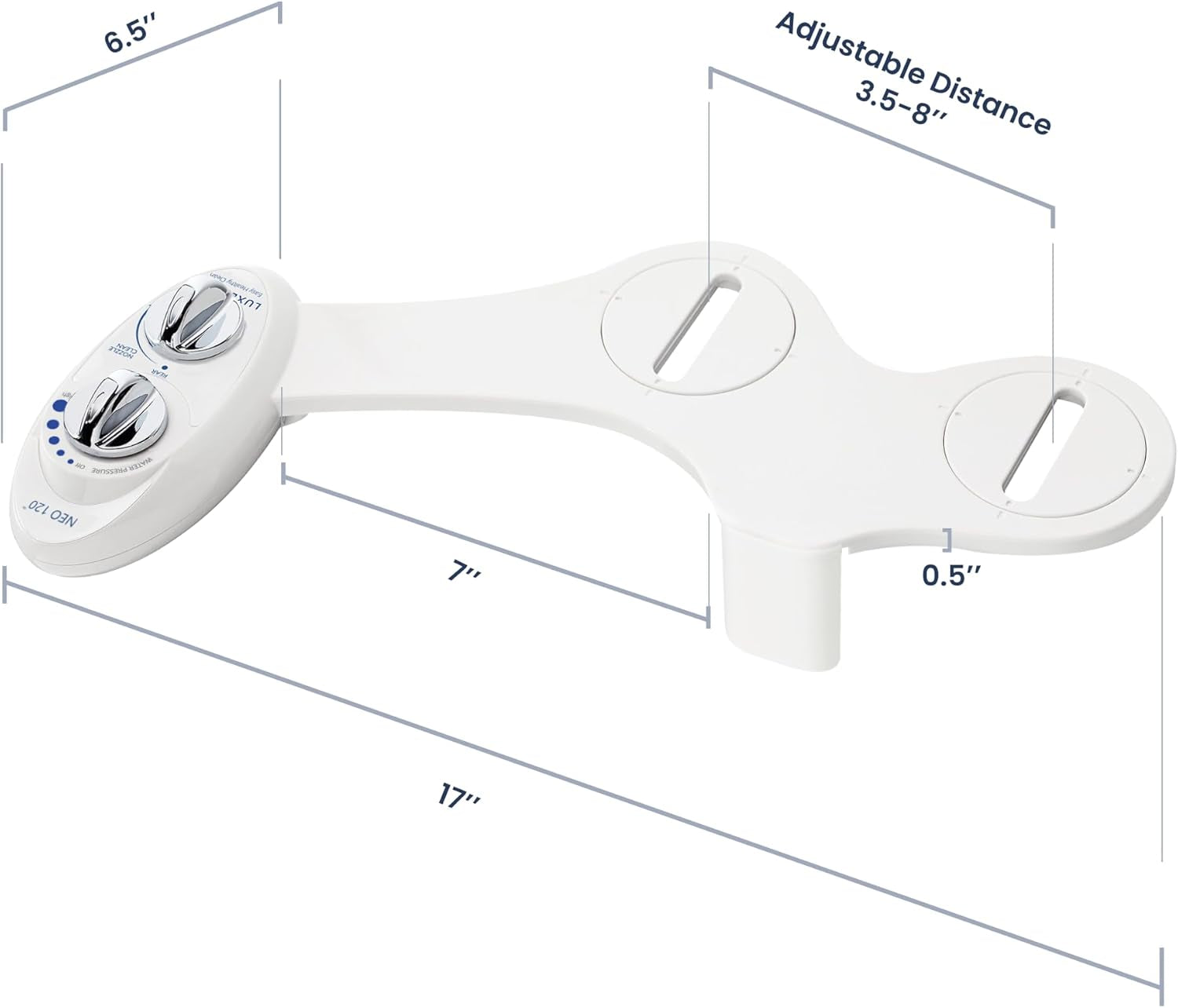 LUXE Bidet NEO 120 - Bidet Attachment for Toilet Seat, White | Non-Electric, Single Nozzle, Self-Cleaning, Adjustable Water Pressure, Rear Wash