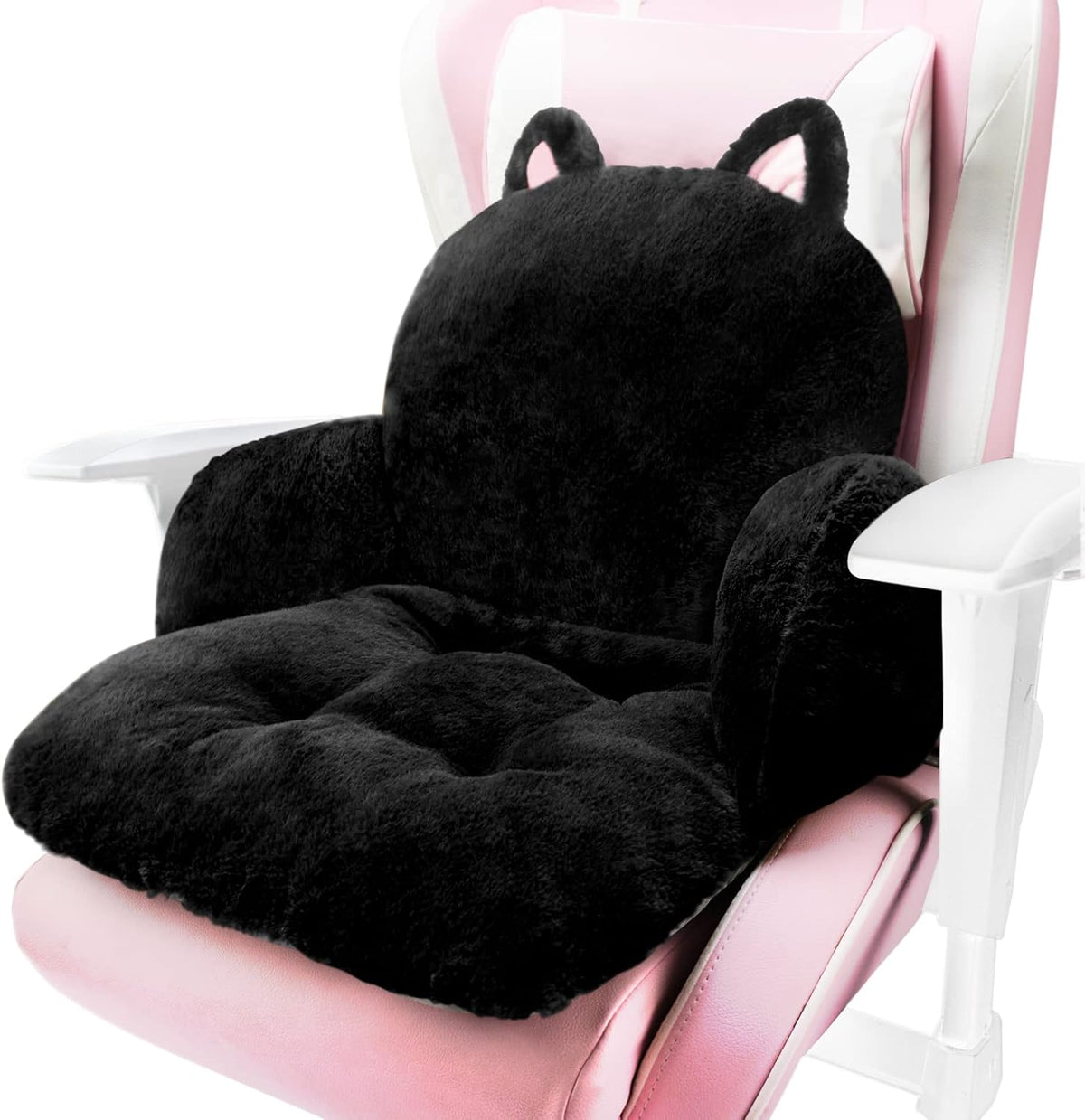 Cute Chair Cushion, Chair Pillow for Gaming, Black Cat, 17X16.5 In