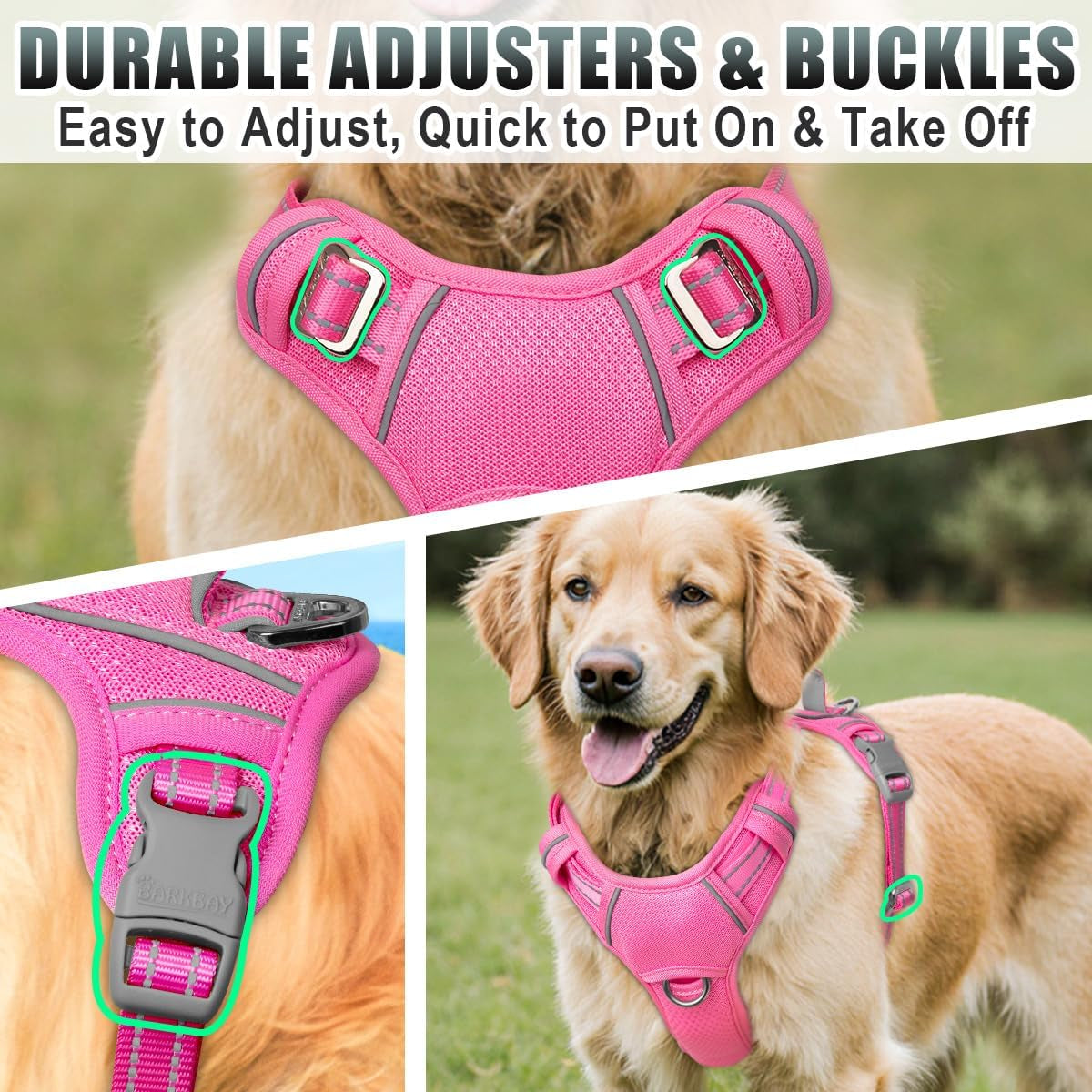 BARKBAY Dog Harness for Large Dogs No Pull Dog Vest ID Tag Pocket