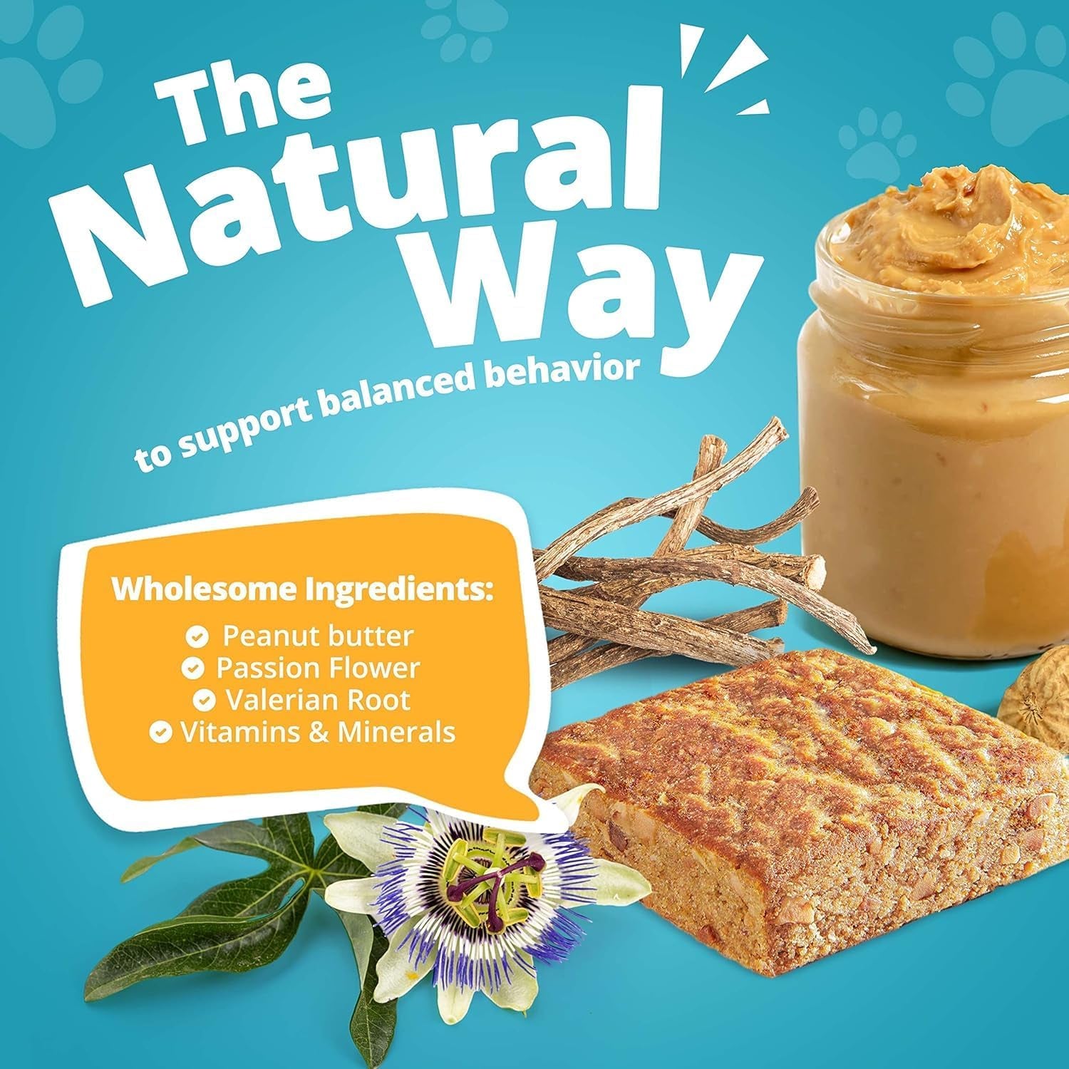 Heavenly Hounds Peanut Butter Chews - Anxiety Relief for Dogs - Natural Ingredients - No Hemp Calming Snacks, 2 Oz - Pack of 4