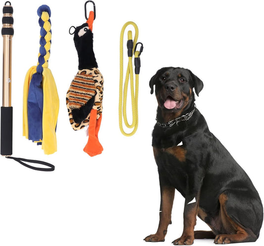 Sorandy Flirt Pole for Dogs Chase and Tug of War, Interactive Toys with Rope Lure Teaser Wand for Outdoor Training and Exercise, Teaser Stick for Small Medium Large Pets, 52 Inch