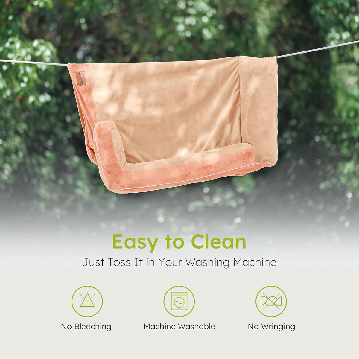 CWAWZ Dog Beds for Large Dogs, Orthopedic Dog Bed with Cooling Gel Memory Foam, Waterproof Large Pet Bed with Removable Washable Cover, 36" Pet Sofa Couch Dutch Velvet with Bone Toy, Peach Pink