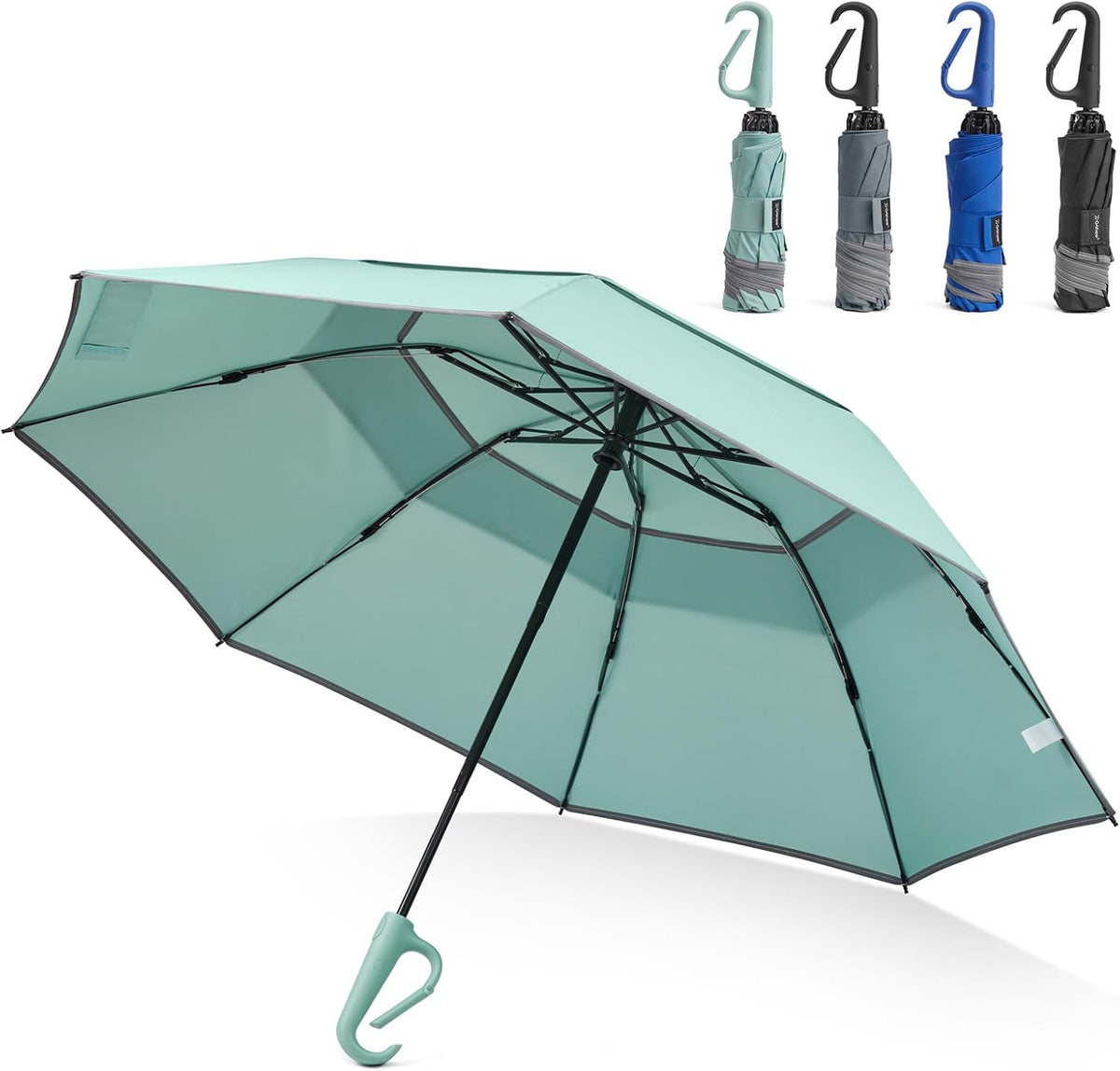 G4Free 46Inch Ring Buckle Umbrella, Inverted Design with Carabiner Handle