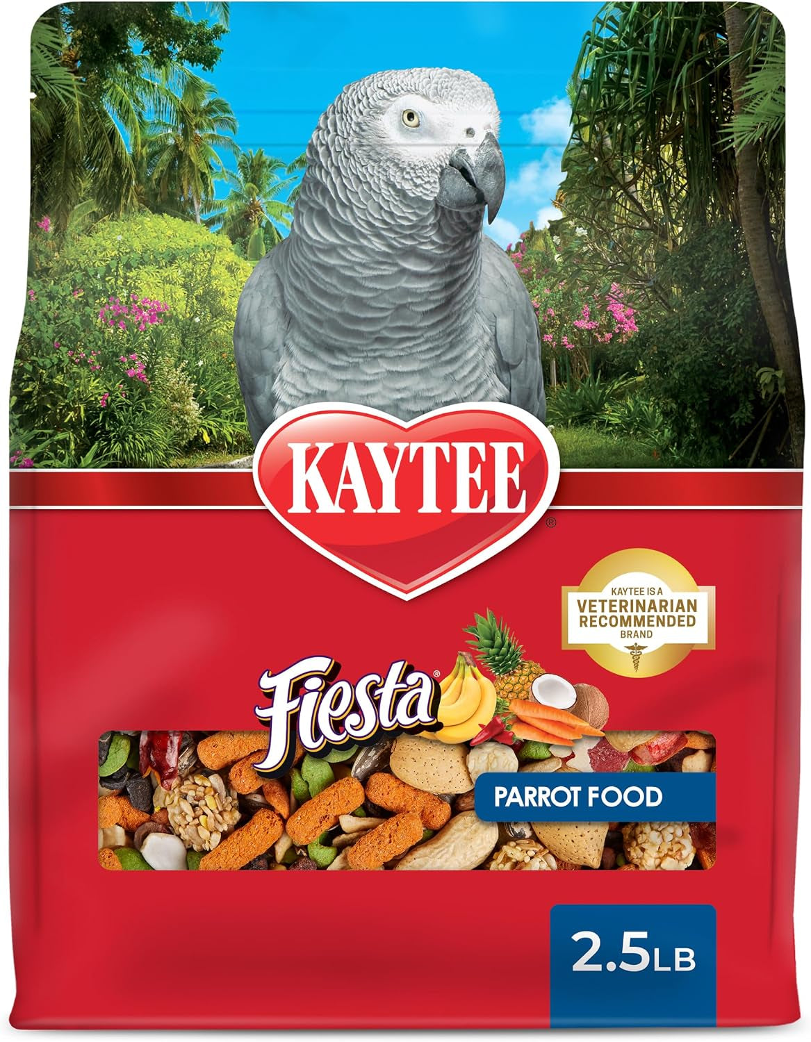 Kaytee Fiesta Parrot Food for Large Birds, 2.5 Pounds