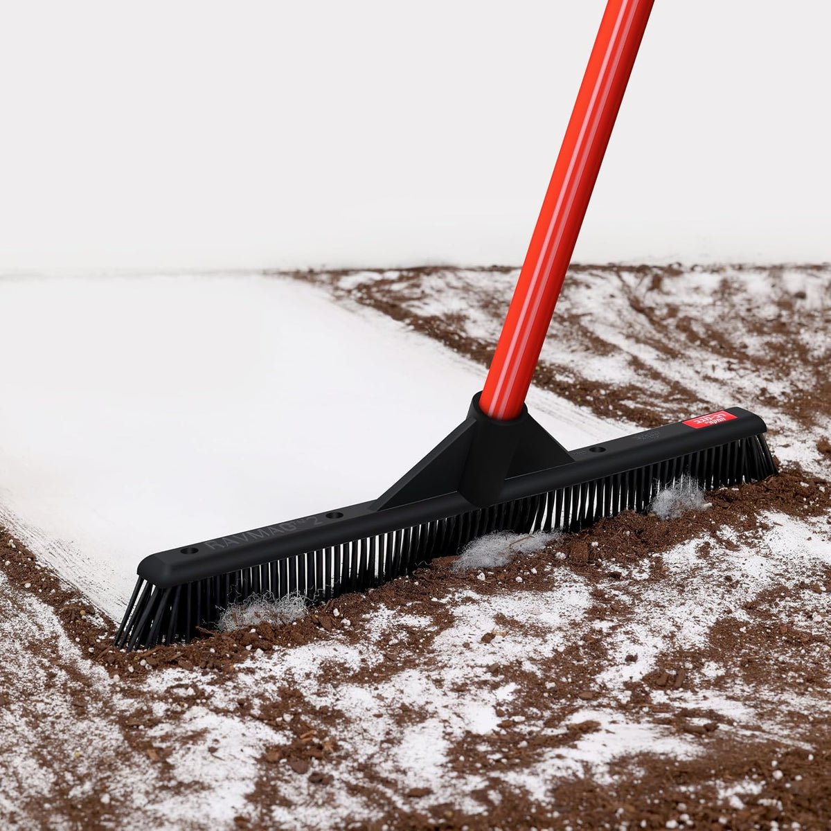Pet Hair Remover Rubber Broom - Carpet Rake for Pet Hair Removal on Hardwood Floor, Carpet & Tile - Picks up More Dust & Debris - Slanted Side Bristles for Corners - Rinse to Clean