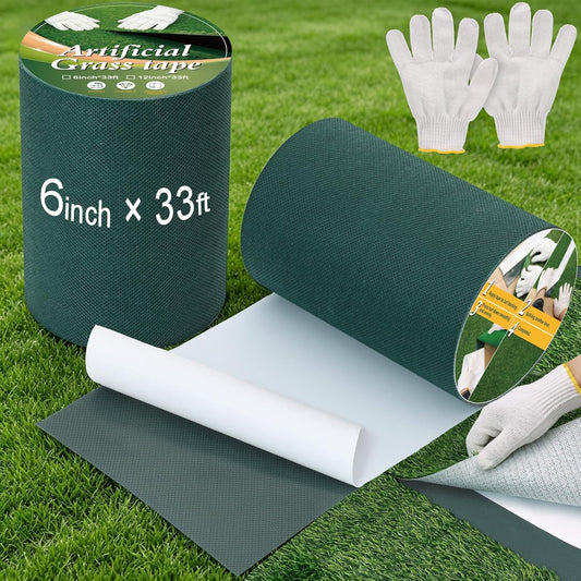 2 Rolls 6 Inch X 33Ft (Each) Turf Tape for Artificial Grass Self-Adhesive