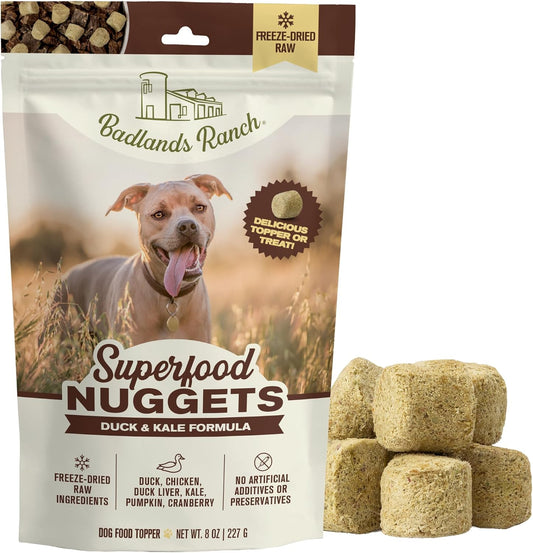 BADLANDS RANCH Superfood Nuggets, Freeze-Dried Duck & Kale, 8 Oz