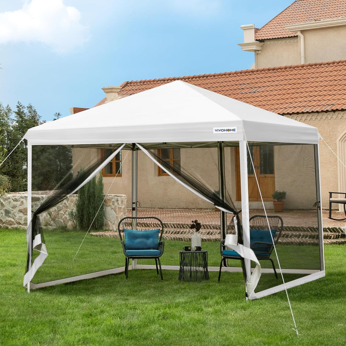 VIVOHOME 10X10Ft Outdoor Screen Tent with Mosquito Netting