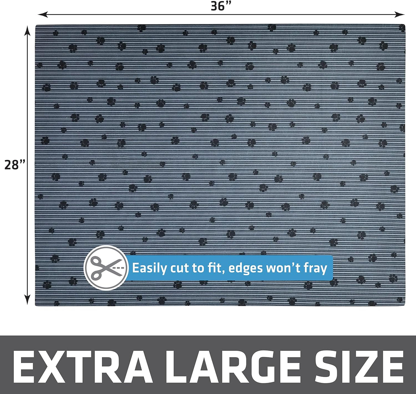 Drymate Cat Litter Box Mat, Litter Trapping Mat, Waterproof, Urine-Proof, Absorbent, Machine Washable, Soft on Paws, Contains Mess, Protects Floors, Kitten Supplies, Dark Grey, 28X36 XL