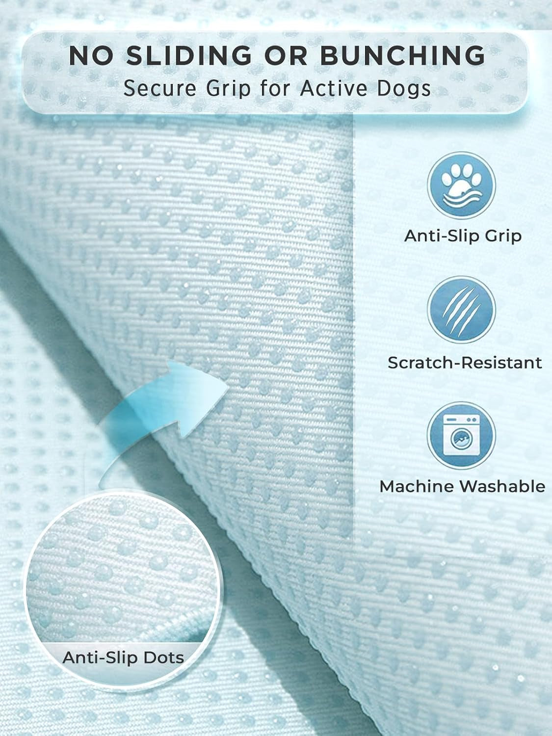 Furrybaby Dog Cooling Mat, Washable Thick Mat for Dogs Cats, 44X32, Sea