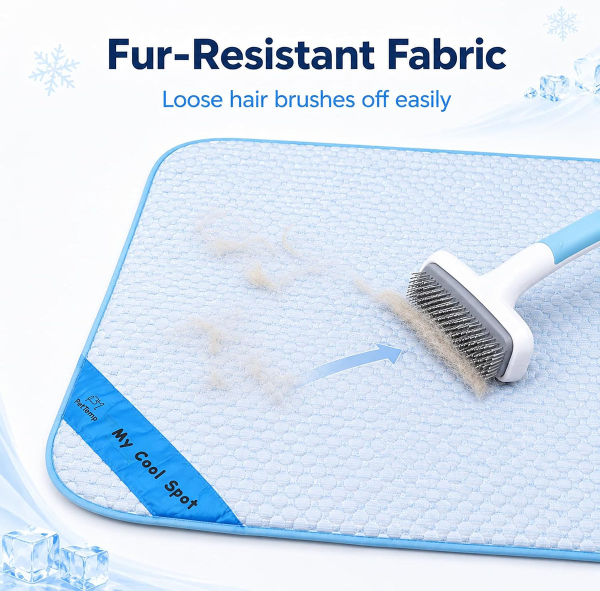 Pet Cooling Mat for Dogs & Cats – Ice-Silk Breathable Washable Foldable Cooling Blanket, Durable Portable Non-Slip Dog Bed for Crate, Kennel, Car & Outdoor Use, Blue 19.7 X 15.7In Small