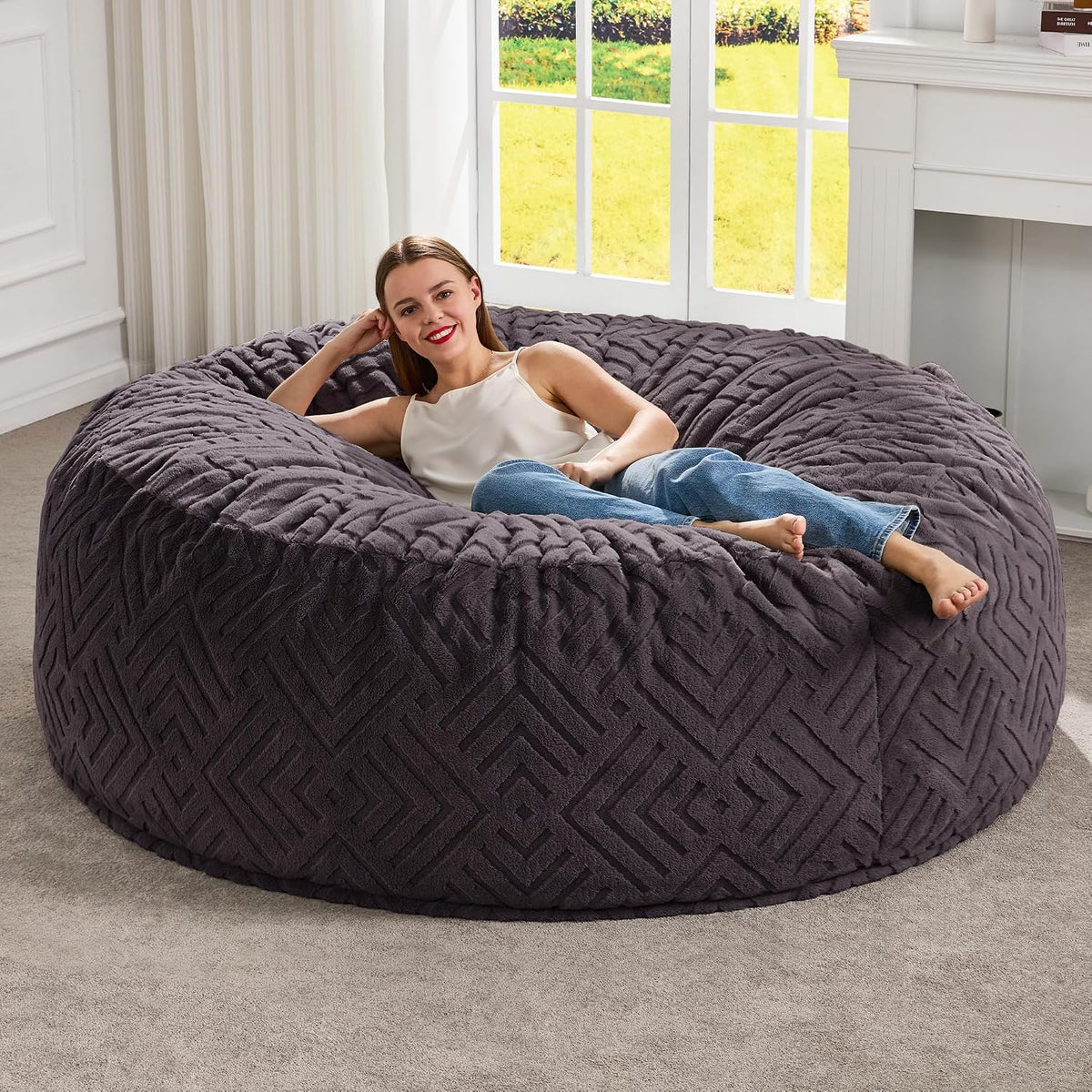 Hobestluk Bean Bag Chair Giant Beanbag Soft Washable Livingroom 5FT Adult