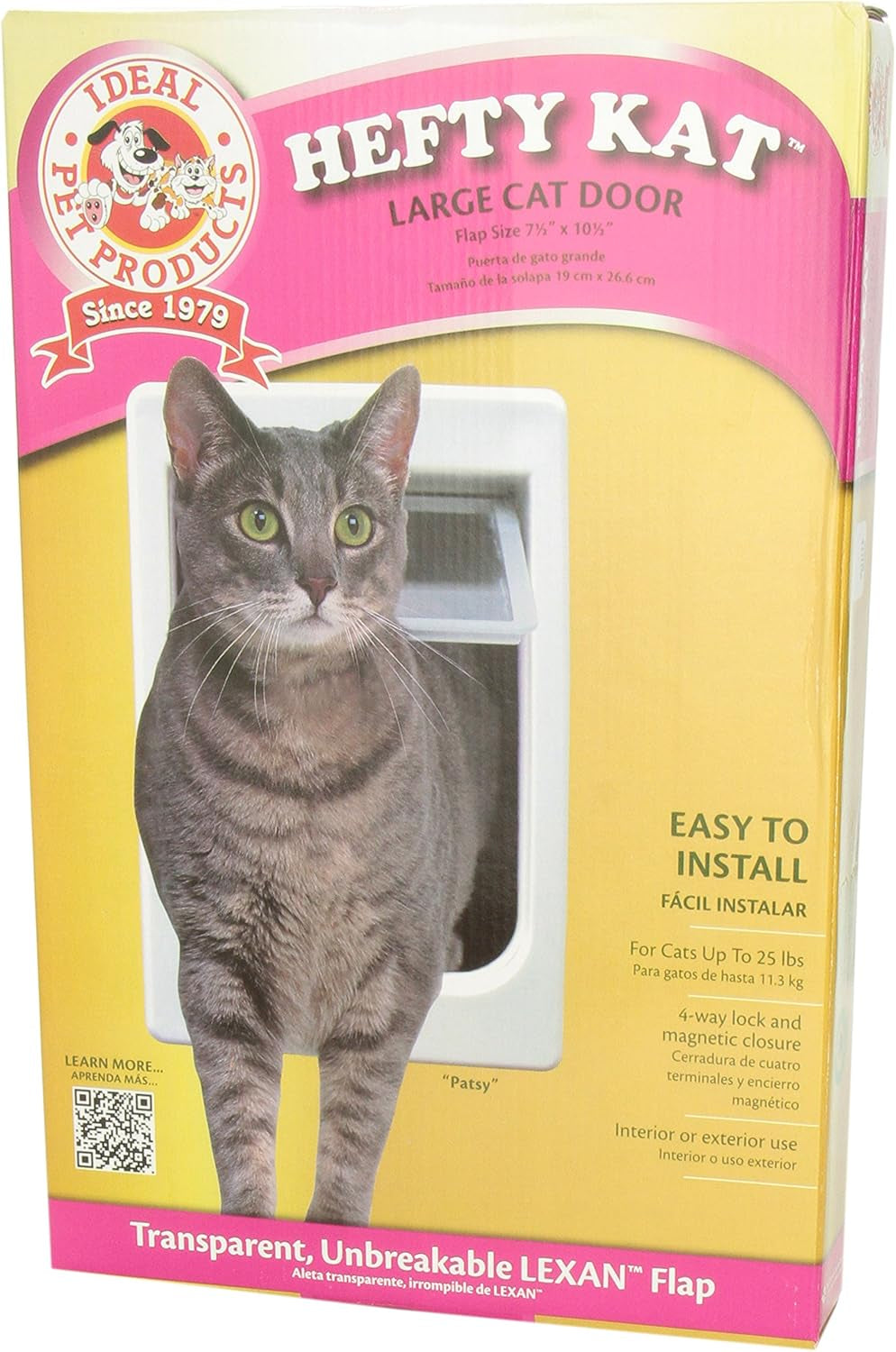 Ideal Pet Products Chubby Kat Door, Plastic, Large, 7.5" X 10.5" Flap Size