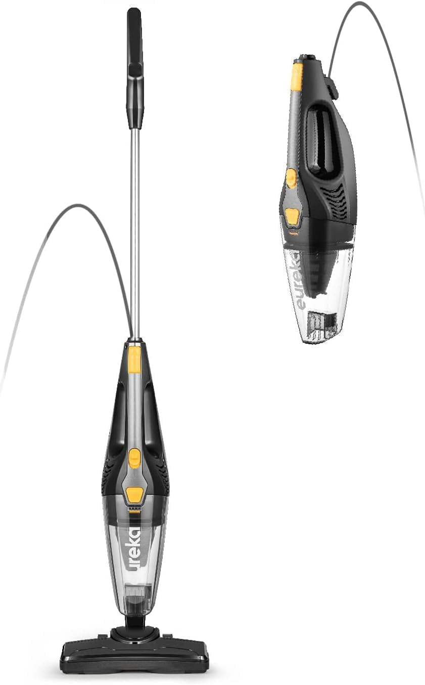 Eureka Blaze Stick Vacuum Cleaner, Powerful Suction 3-In-1 Small Handheld Vac with Filter for Hard Floor Lightweight Upright Home Pet Hair, Dark Black