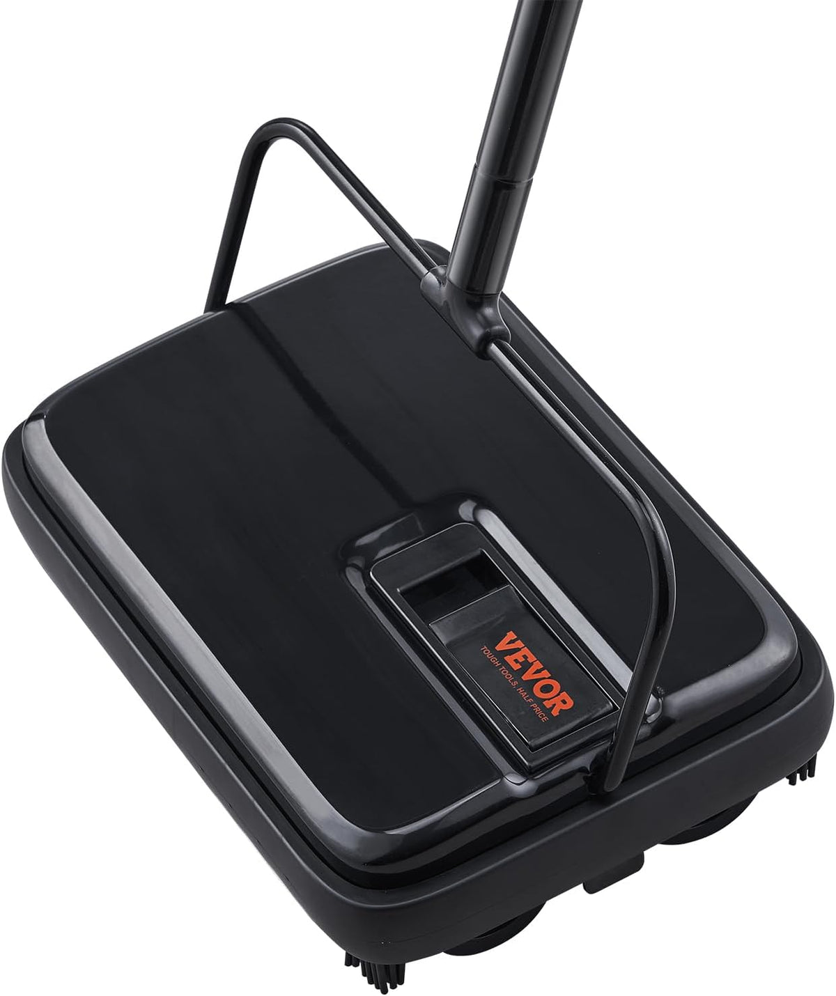VEVOR Carpet Sweeper Manual, Floor Sweeper with 300 Ml Dustbin Capacity Easy to Empty, for Home Office Carpets Pet Hair Dust, Black