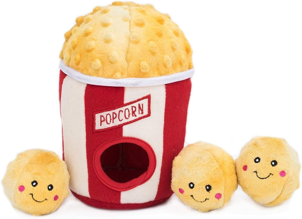 Zippypaws Burrow Interactive Dog & Puppy Toys for Boredom - Popcorn Bucket