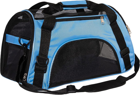 Muchl Pet Carrier Cat Cattier Soft-Sided Carriers for Small Medium Cats Dogs Puppies Pet Carrier Airline Approved Cat Dog Pet Travel Carrier (Medium, Blue)