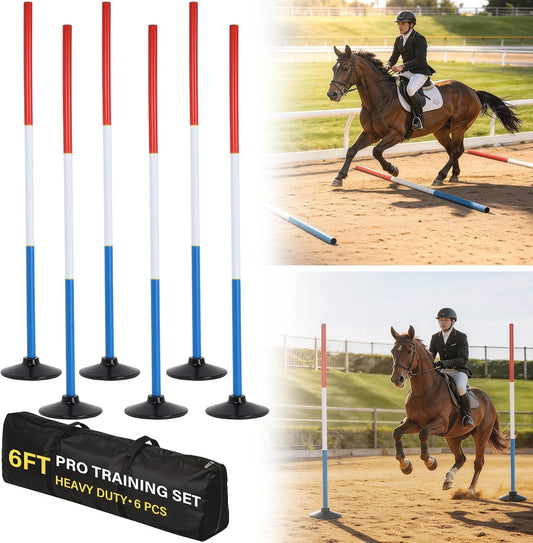 Neoaider 6 FT Pole Bending Poles for Horses, 6 Pack Agility Poles