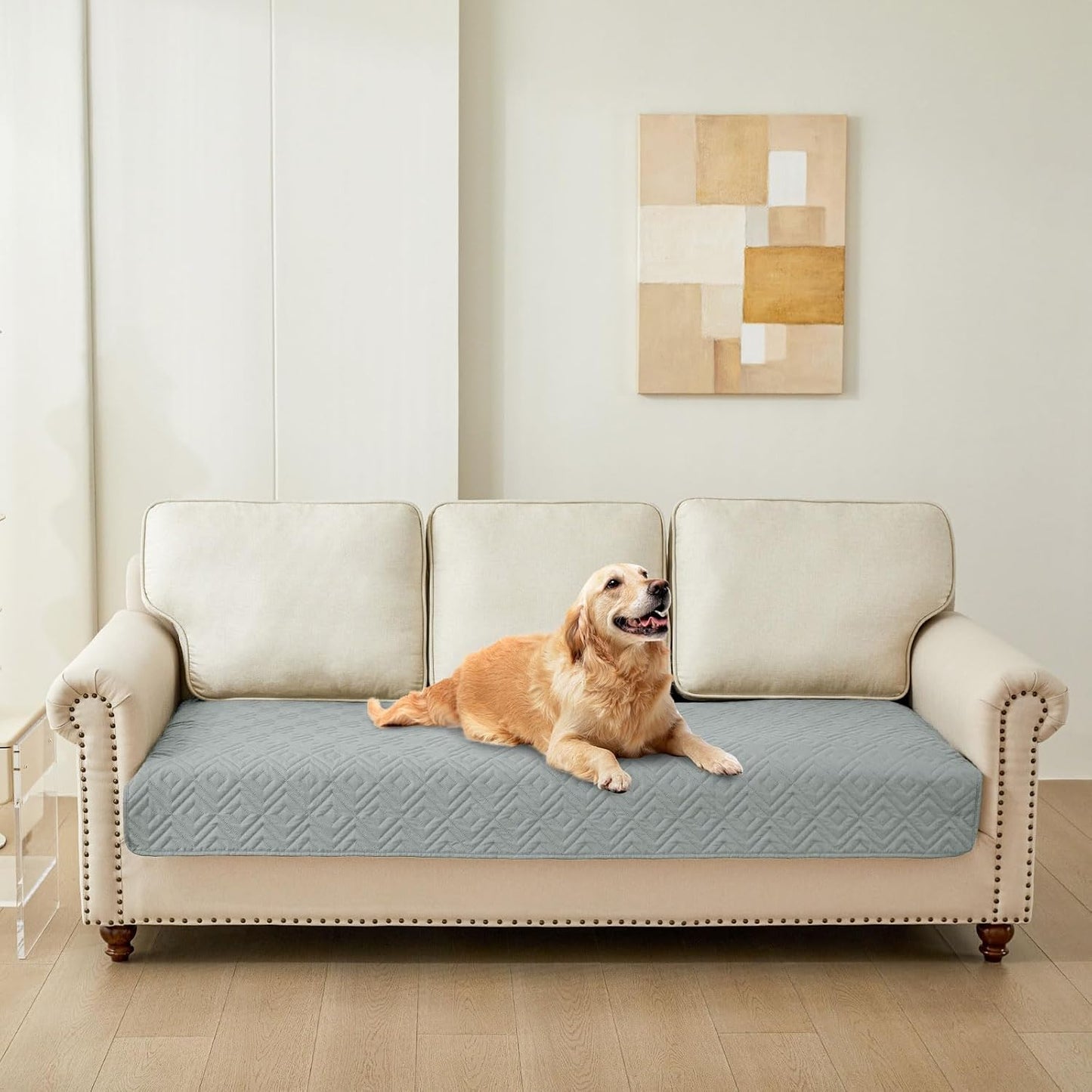 Hyha Waterproof Dog Blanket, Soft Pet Bed Blankets, Waterproof Sofa Couch Cover for Dogs Washable, Reversible Pet Couch Covers for Sofa Furniture (30X70 Inch, Grey/Dark Grey)
