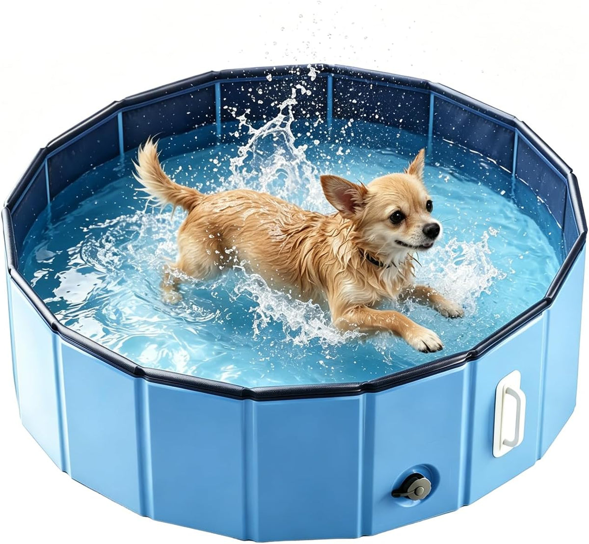 DEWEL Foldable Dog Pool, Portable PVC Pet Bath Tub