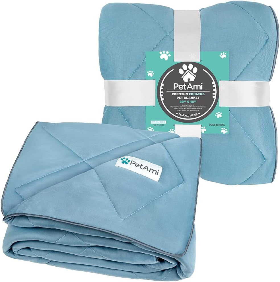 Petami Cooling Dog Blanket Lightweight Soft for Medium Pet Cat, 29X40 Blue