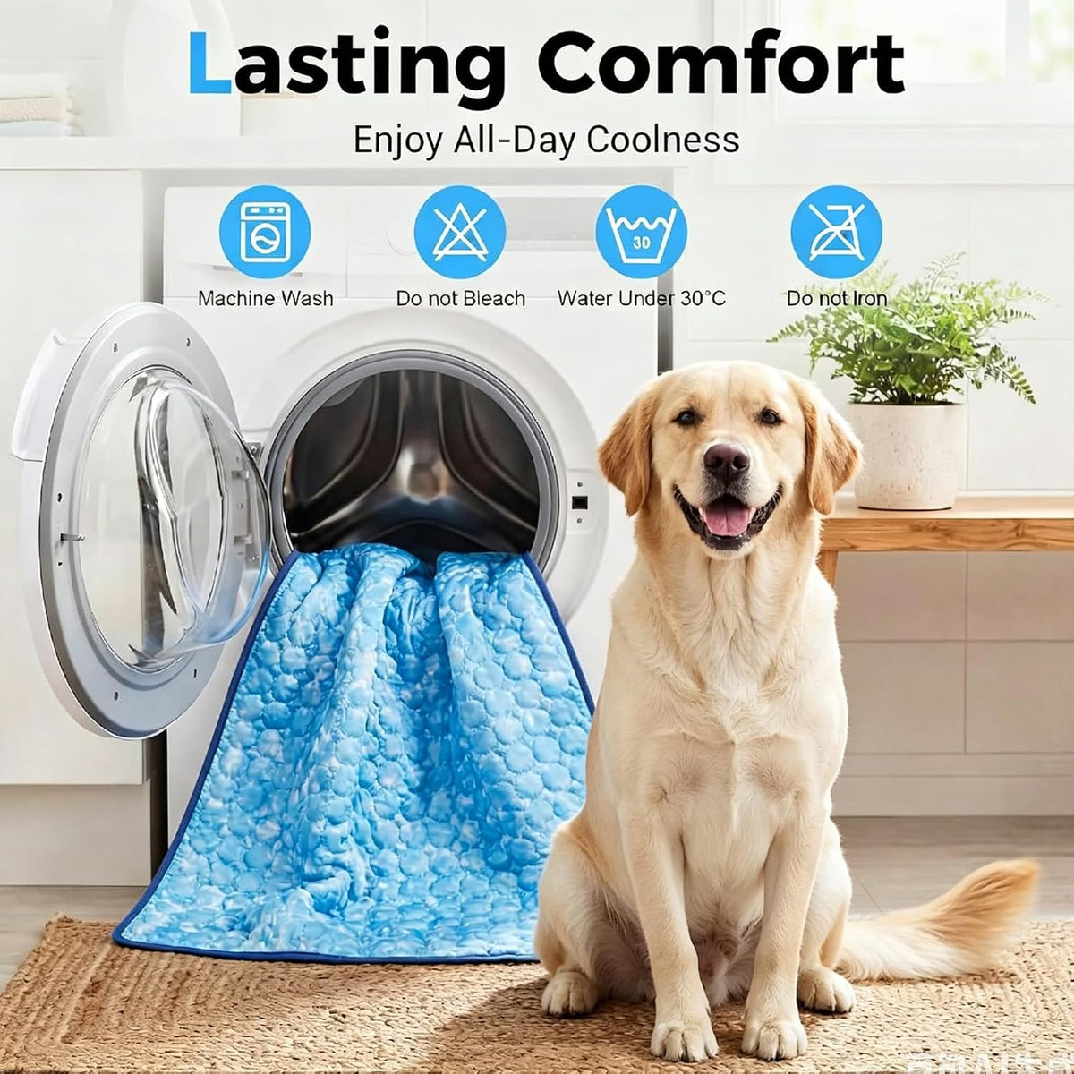 Dog Cooling Mat, 55''X40''Arc-Chill Cooling Fiber Self-Cooling Pad for Dogs - Washable Non-Toxic Summer Pet Mat, Non-Slip Foldable Portable Soft Pad for Indoor Outdoor/Kennel Bed Sofa Floor Car