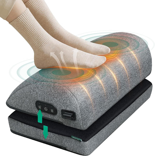 Snailax Heated Foot Rest under Desk, Adjustable Height Foot Stool with Heat
