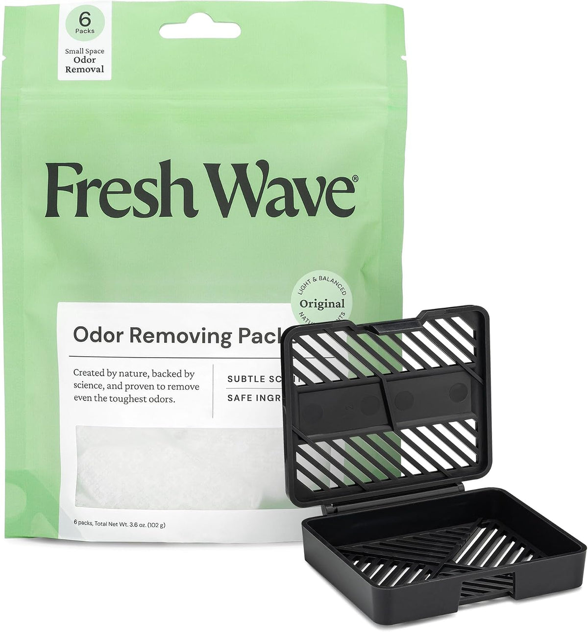 Fresh Wave Odor Eliminating Packs, 6-Pack with Pod Case, Original