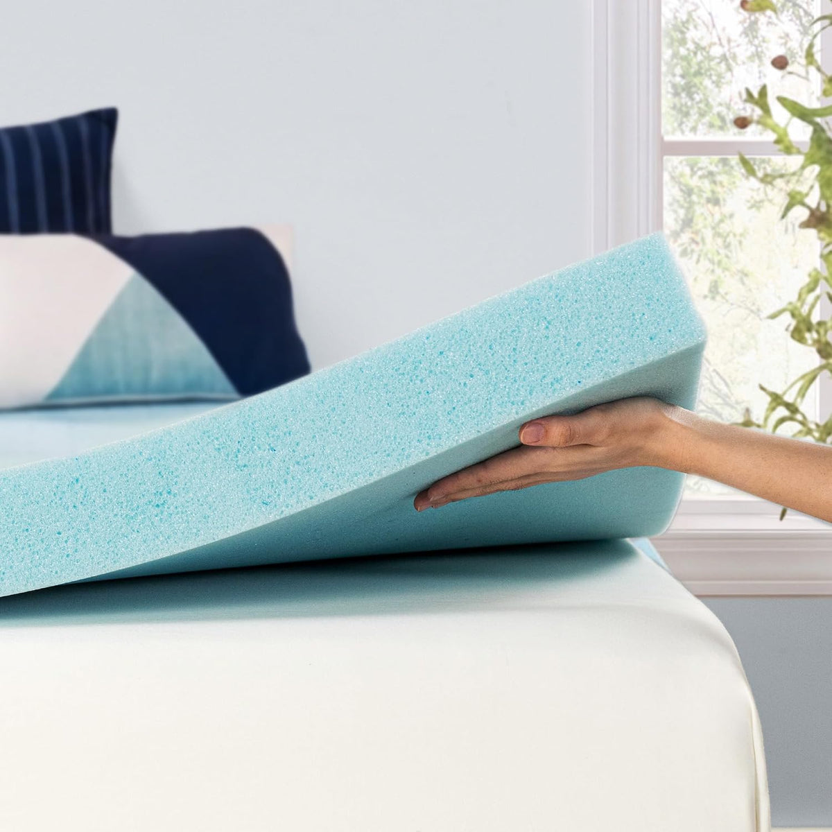 Best Price Mattress 3 Inch Ventilated Memory Foam Mattress Topper, Cooling Gel Infusion, Certipur-Us Certified, Dorm Essentials, Queen