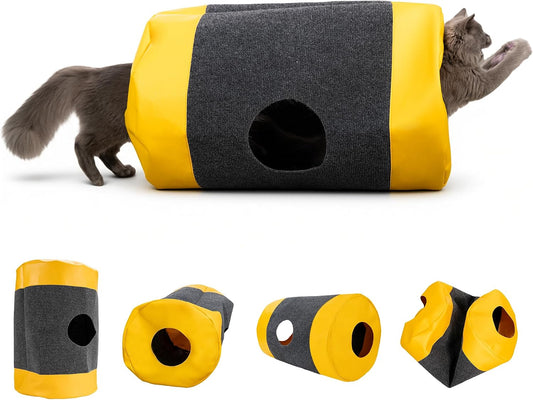 Cat Play Bag Collapsible Cat Tunnel Activity Center Mat Play Rug