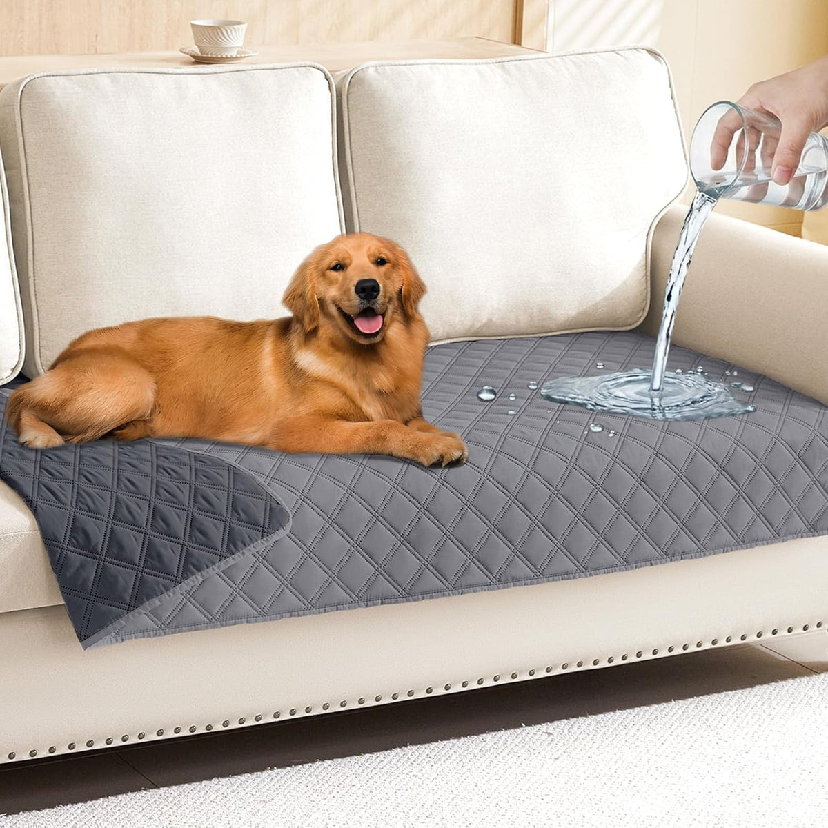 Smiry Waterproof Reversible Pet Couch Covers for Dogs